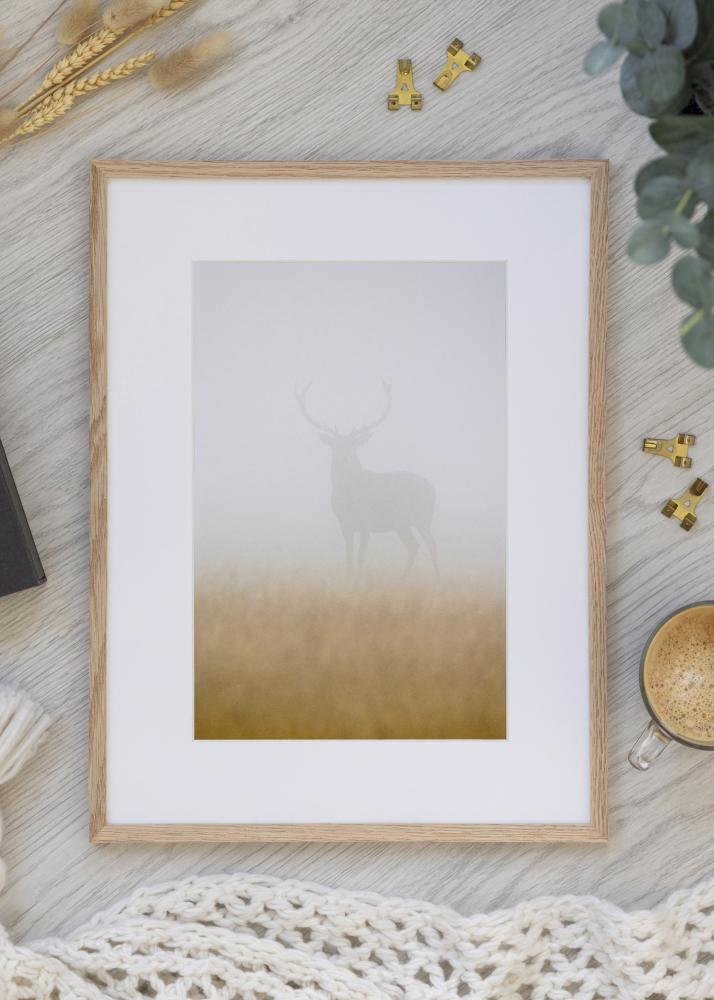 Moldura carvalho estreito acrílico 32x32 cm