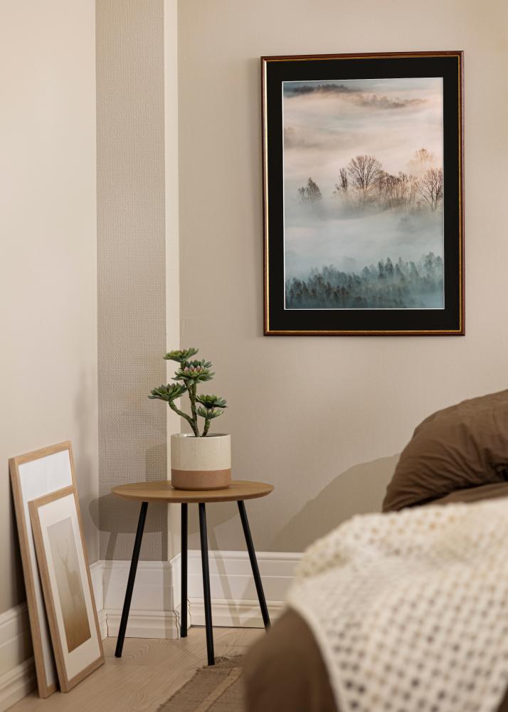 Moldura Horndal Castanho 50x60 cm - Passe-partout Preto 14x18 inches