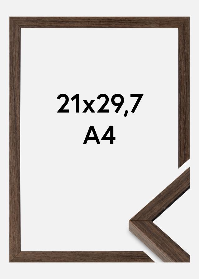 Moldura Ares Vidro acrílico Nogueira 21x29,7 cm (A4)