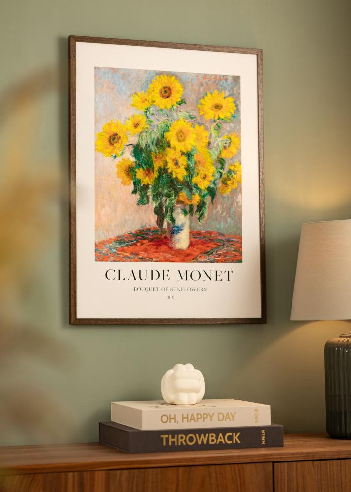 Moldura Ares Vidro acrílico Nogueira 21x29,7 cm (A4)