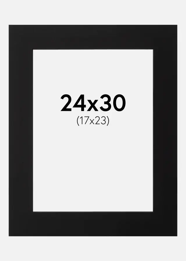 Passe-partout Preto (Bordo interior preto) 24x30 cm (17x23)