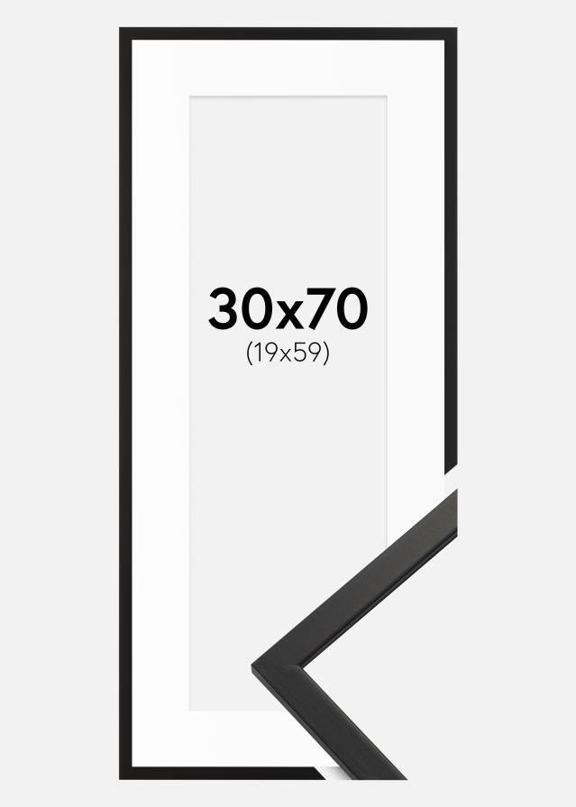 Moldura Edsbyn Preto 30x70 cm - Passe-partout Branco 20x60 cm