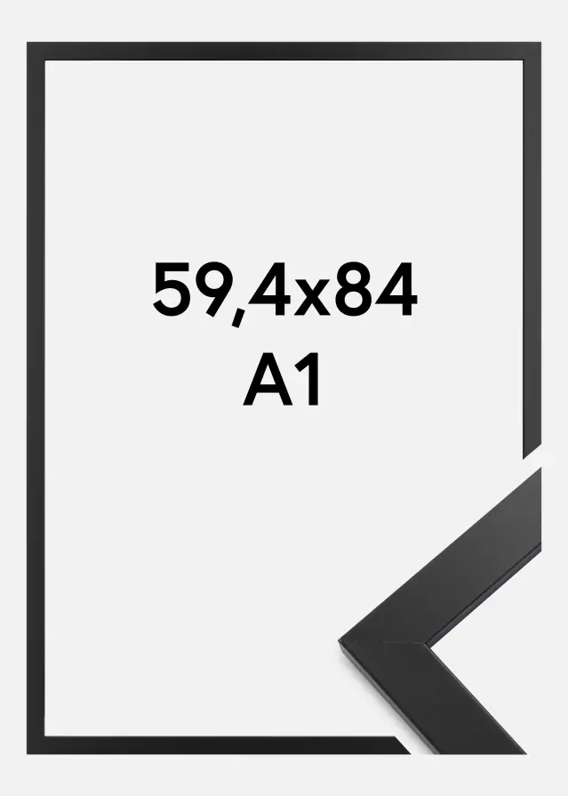 Moldura Black Wood Premium Antirreflexo 59,4x84 cm (A1)