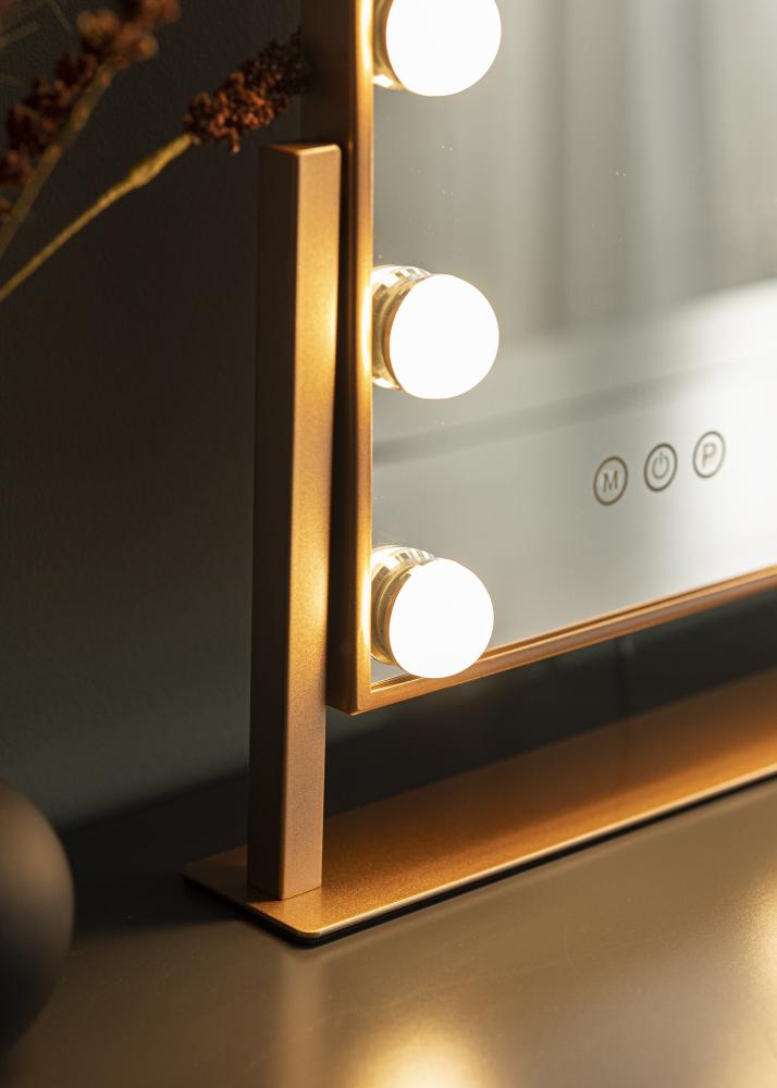 KAILA Espelho para toucador Hollywood 9 Ouro rosado 25x30 cm