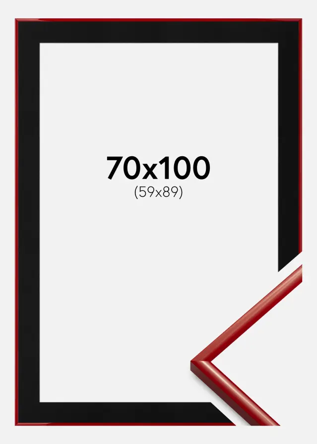 Moldura New Lifestyle Medium Red 70x100 cm - Passe-partout Preto 60x90 cm