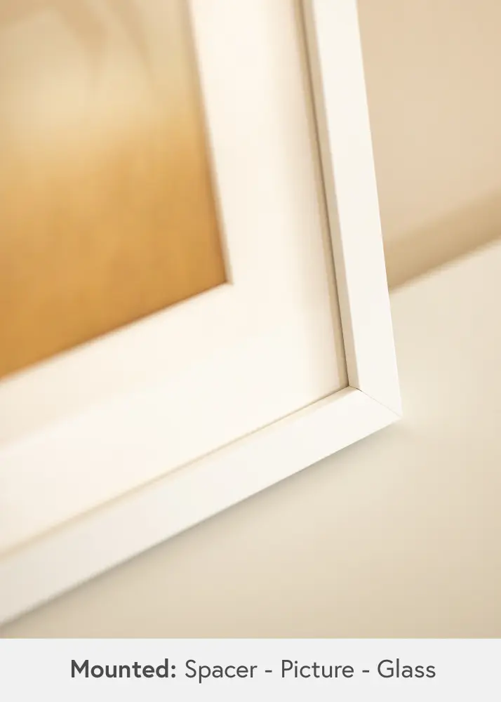 BGA Moldura caixa Vidro acrílico Branco 29,7x42 cm (A3)
