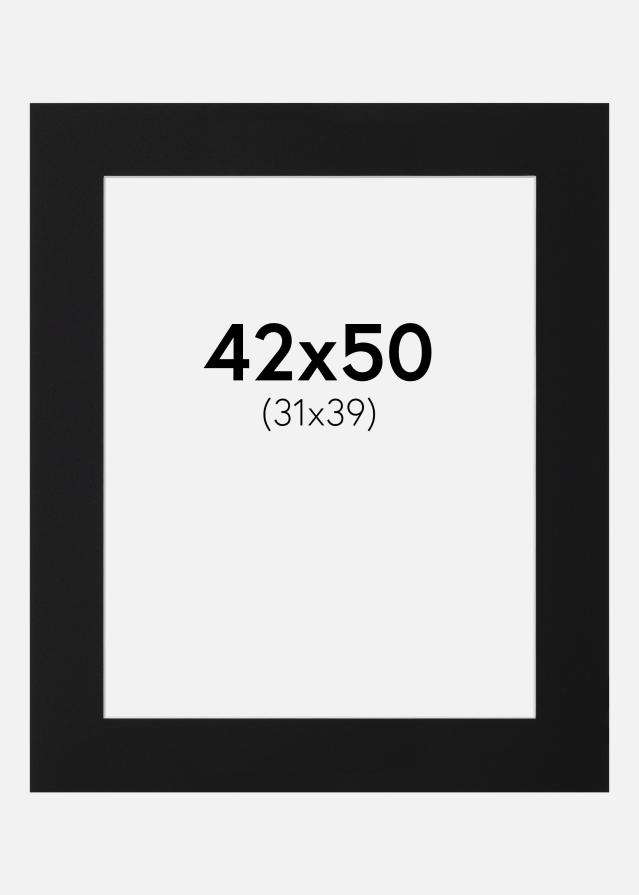 Passe-partout Preto Padrão (Bordo interior branco) 42x50 cm (31x39)