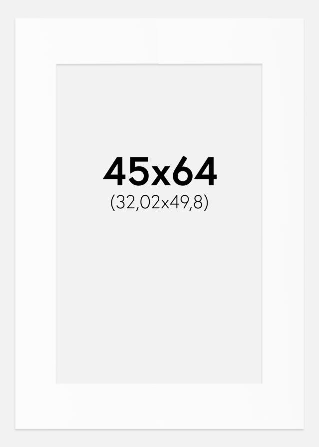 Passe-partout Branco Padrão (Bordo interior branco) 45x64 cm (32,02x49,8)