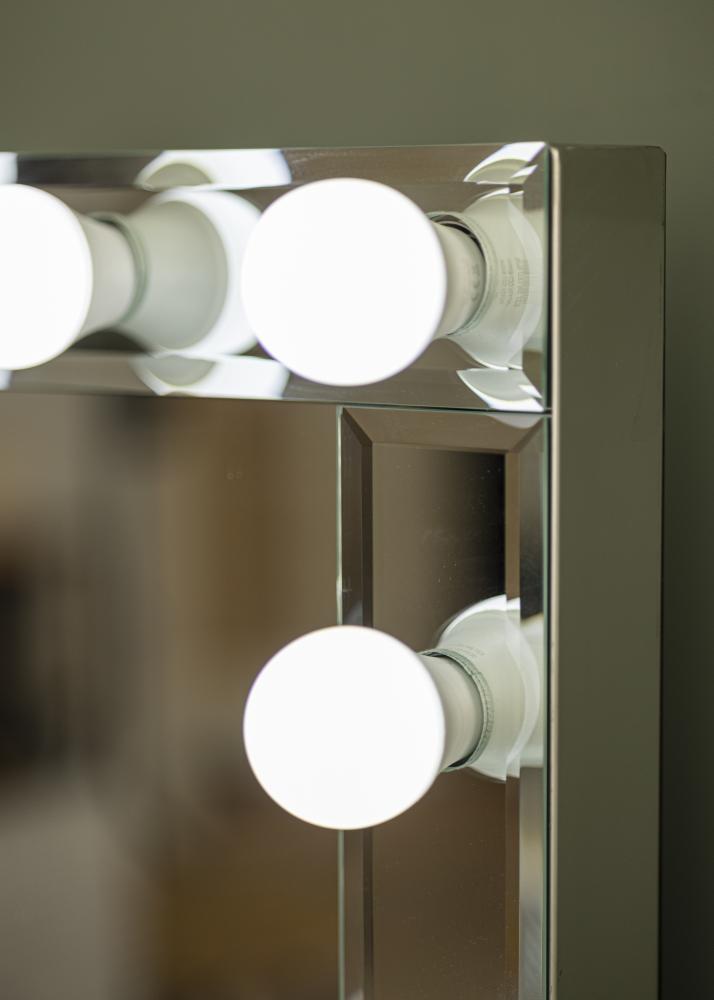 KAILA Espelho para toucador Hollywood 14 E27 Prateado 80x65 cm