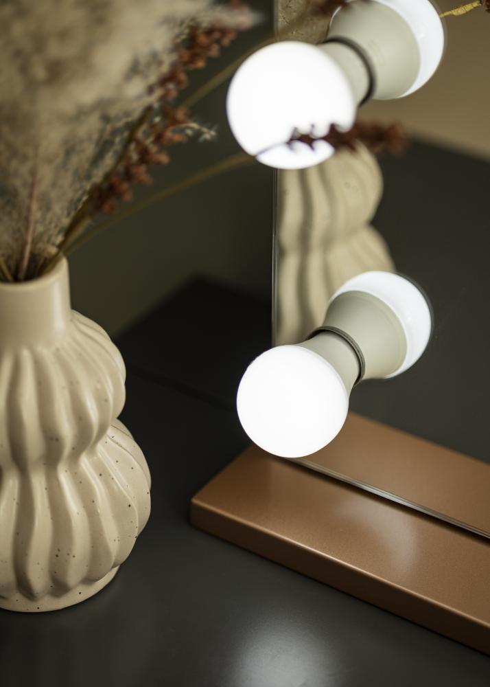 KAILA Espelho para toucador Hollywood Edge 15 E27 Ouro rosado 100x80 cm