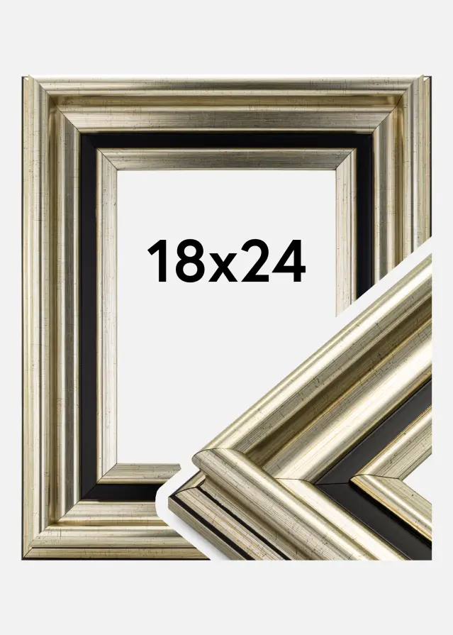 Moldura Gysinge Premium Prateado 18x24 cm