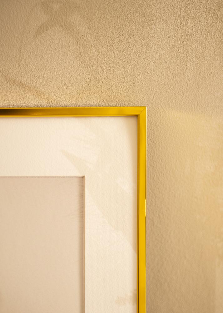Moldura em alumínio Vidro acrílico Dourado 60x80 cm