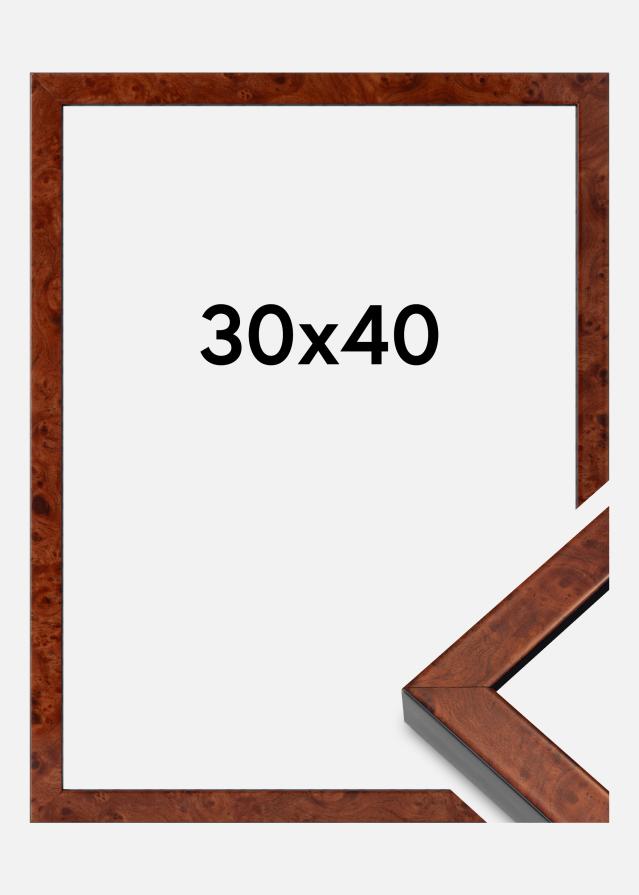 Moldura Hermes Vidro acrílico Burr Walnut 30x40 cm