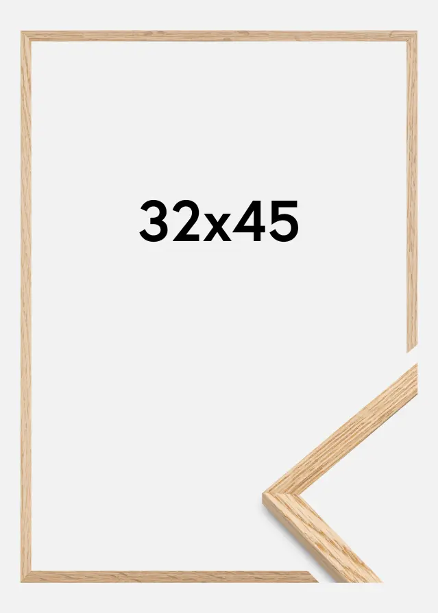 Moldura Carvalho Fino Vidro acrílico 32x45 cm