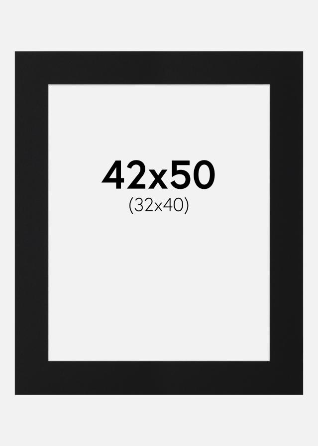 Passe-partout Preto Padrão (Bordo interior branco) 42x50 cm (32x40)