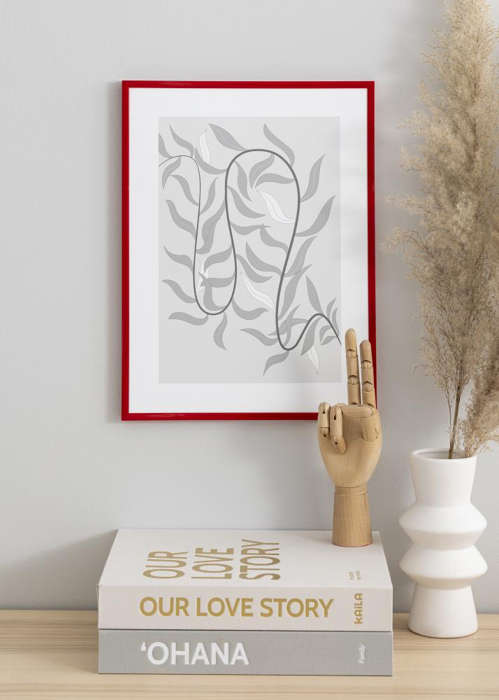 Moldura New Lifestyle Medium Red 70x100 cm - Passe-partout Branco 24x36 inches