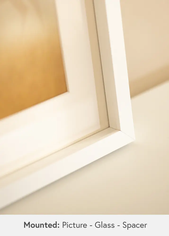 BGA Moldura caixa Vidro acrílico Branco 29,7x42 cm (A3)