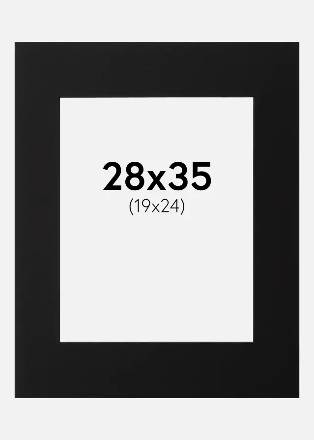 Passe-partout Preto (Bordo interior preto) 28x35 cm (19x24)