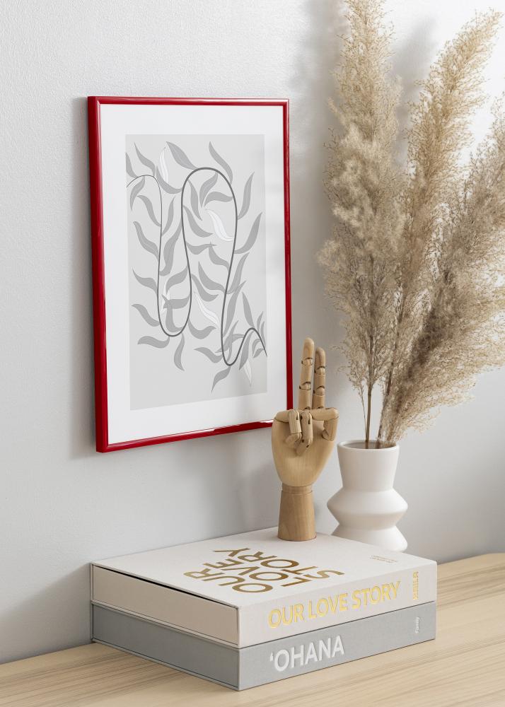 Moldura New Lifestyle Medium Red 70x100 cm - Passe-partout Branco 24x36 inches