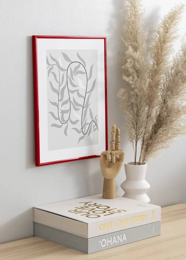 Moldura New Lifestyle Medium Red 30x40 cm - Passe-partout Branco 20x28 cm