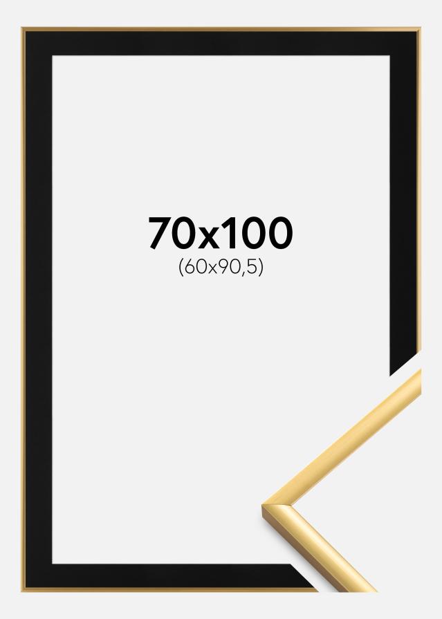 Moldura New Lifestyle Shiny Gold 70x100 cm - Passe-partout Preto 61x91,5 cm