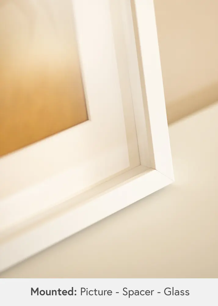 BGA Moldura caixa Vidro acrílico Branco 29,7x42 cm (A3)