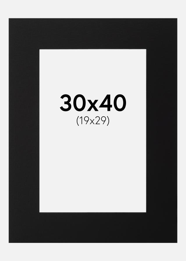 Passe-partout Preto (Bordo interior preto) 30x40 cm (19x29)