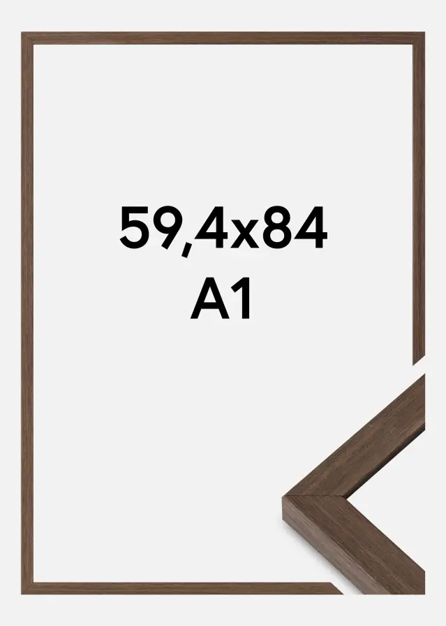 Moldura Hermes Vidro acrílico Nogueira 59,4x84 cm (A1)