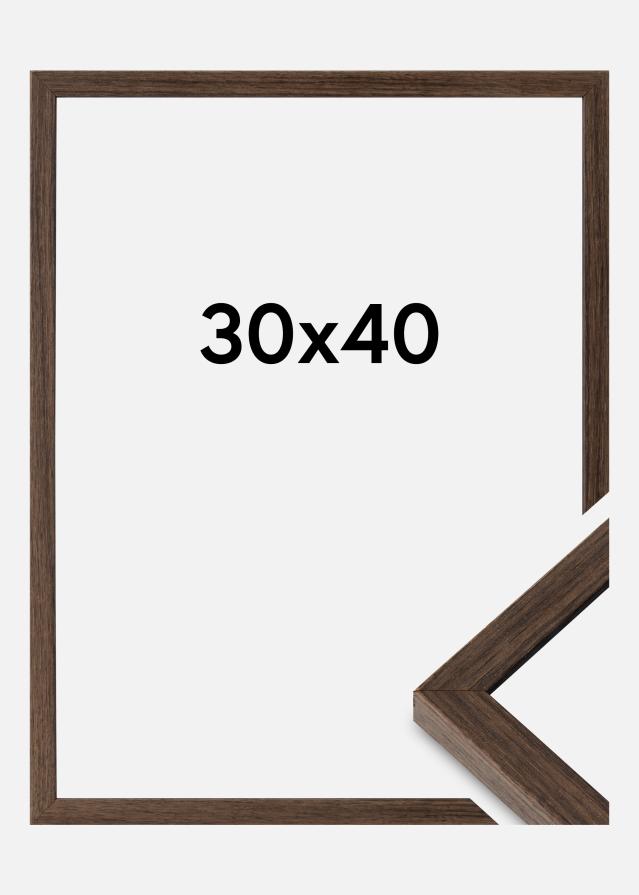 Moldura Ares Vidro acrílico Nogueira 30x40 cm