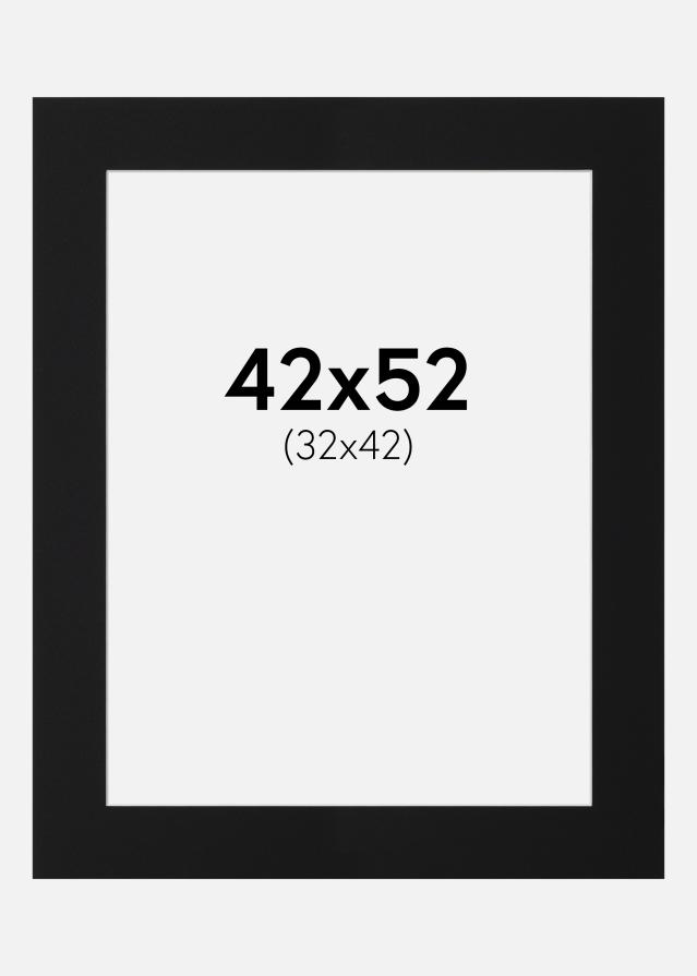 Passe-partout Preto Padrão (Bordo interior branco) 42x52 cm (32x42)