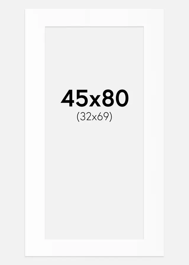 Passe-partout Branco Padrão (Bordo interior branco) 45x80 cm (32x69)