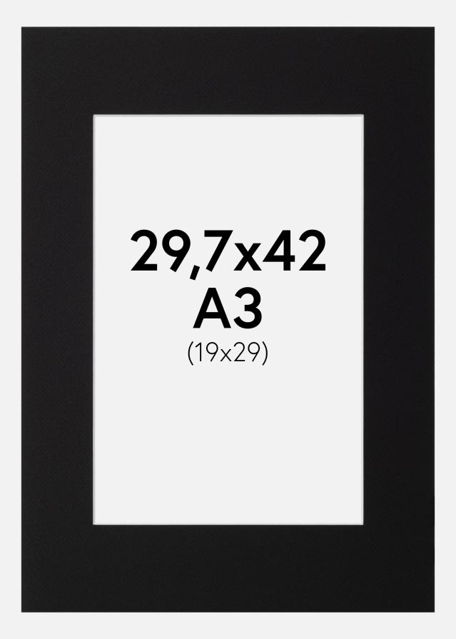 Passe-partout Canson Preto (Bordo interior branco) 29,7x42 cm (19x29)