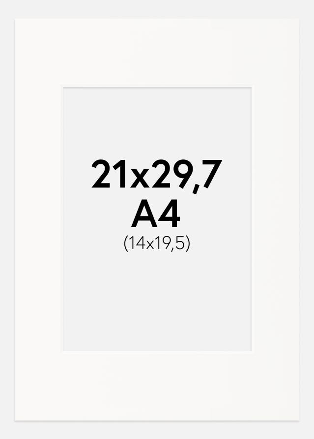 Passe-partout Offwhite (Bordo interior branco) 21x29,7 cm (14x19,5)