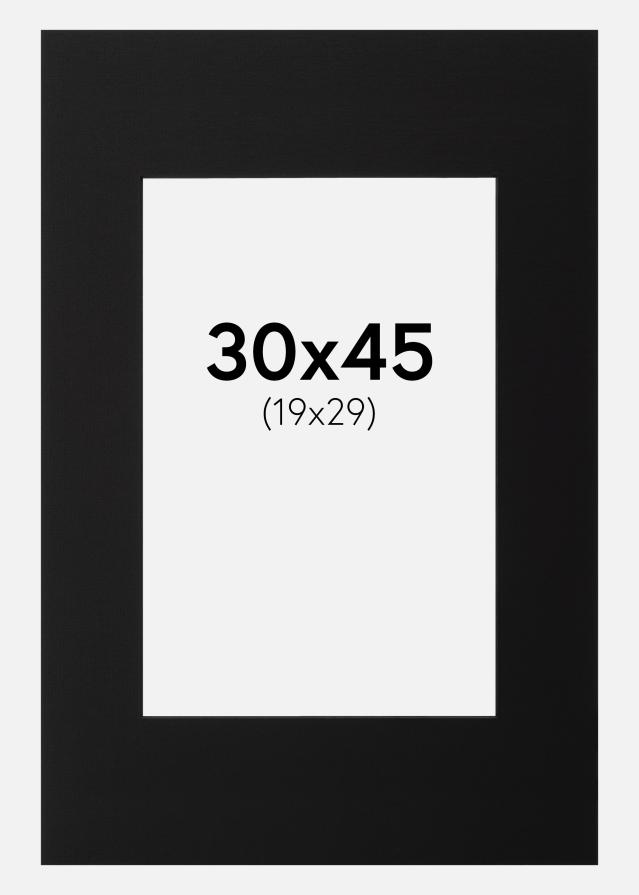 Passe-partout Preto (Bordo interior preto) 30x45 cm (19x29)