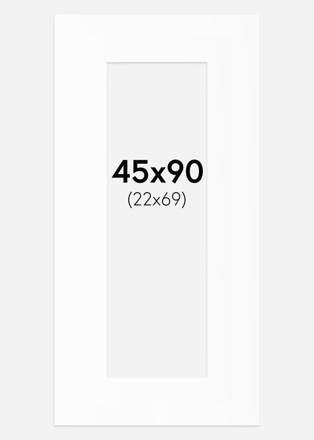 Passe-partout Branco Padrão (Bordo interior branco) 45x90 cm (22x69)