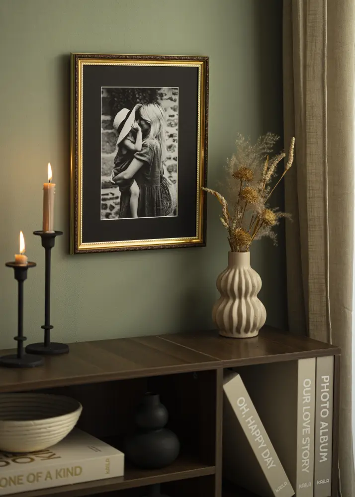 Passe-partout Preto (Bordo interior branco) - Por medida