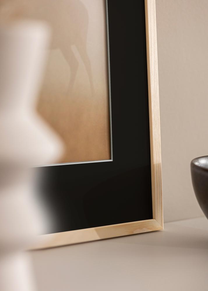 Moldura Galant Pinho 30x30 cm - Passe-partout Preto 8x8 inches