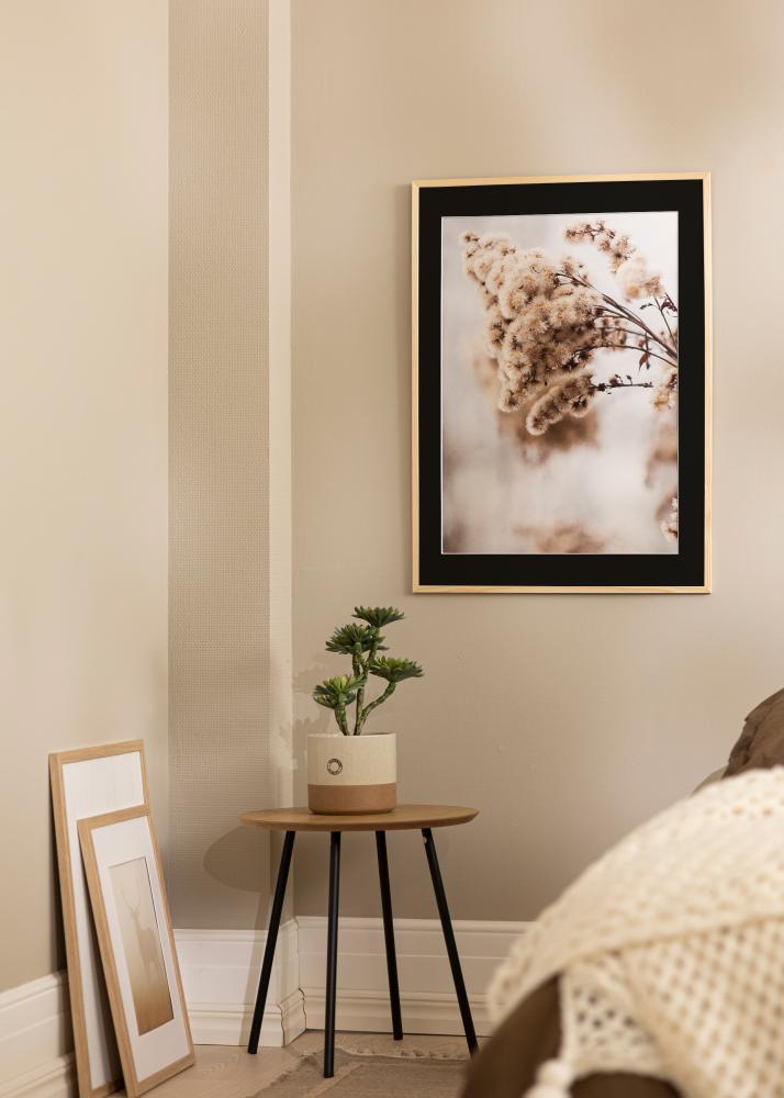 Moldura Galant Pinho 30x30 cm - Passe-partout Preto 8x8 inches