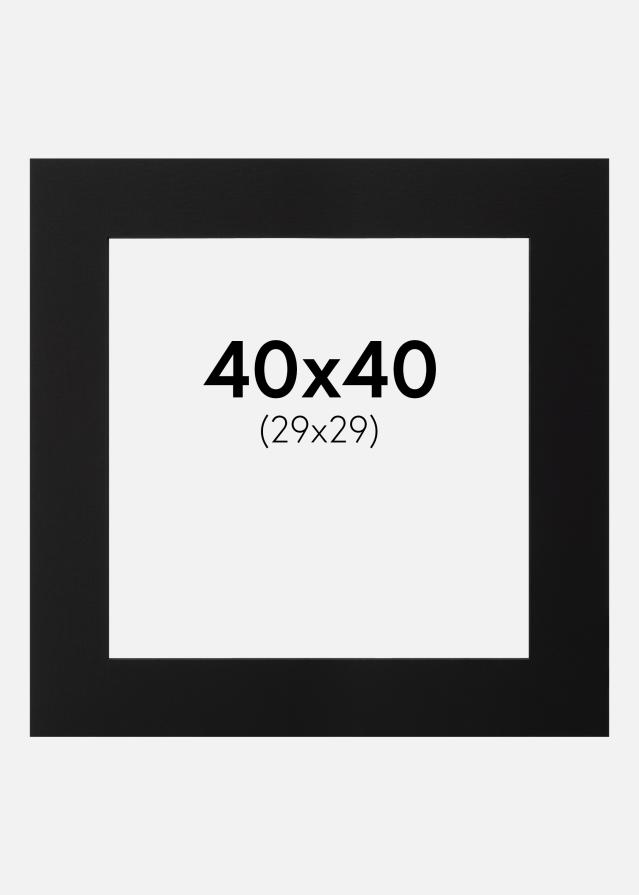 Passe-partout Preto (Bordo interior preto) 40x40 cm (29x29)