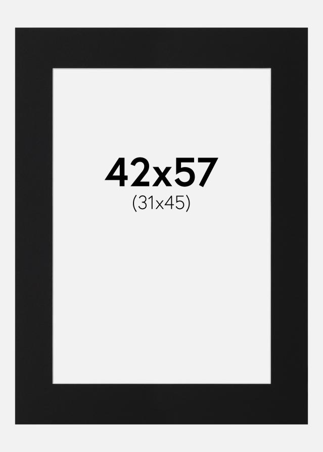 Passe-partout Preto Padrão (Bordo interior branco) 42x57 cm (31x45)