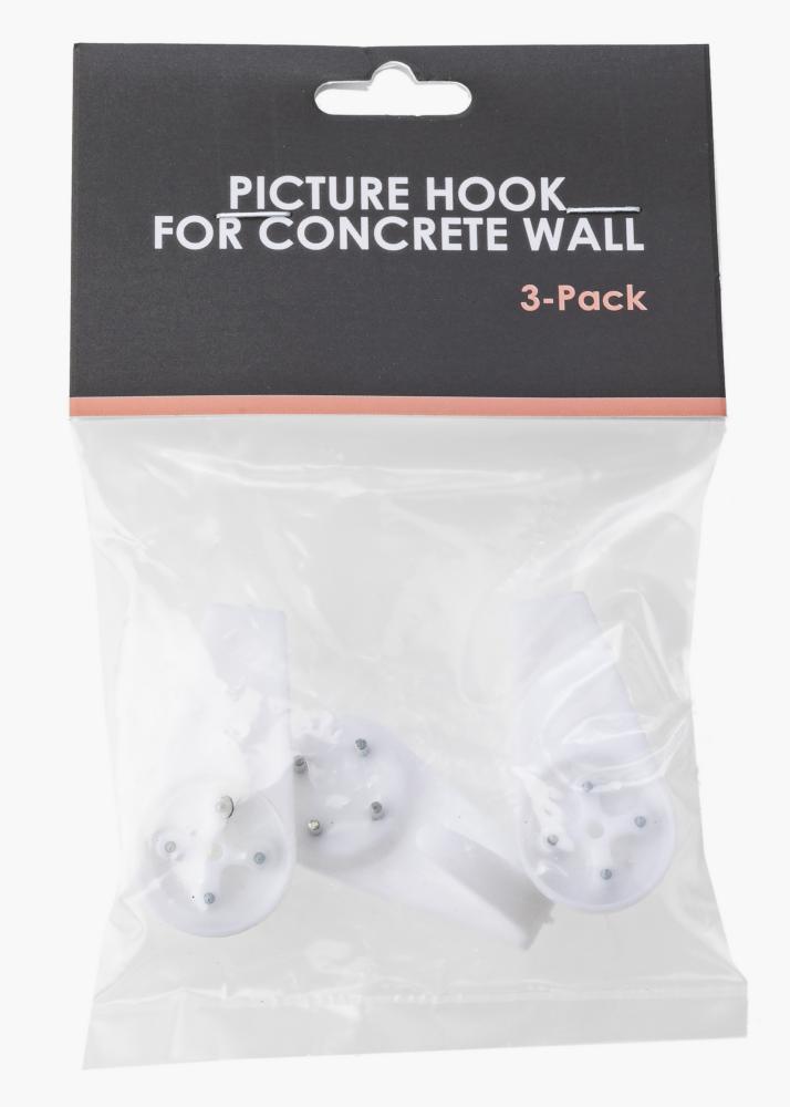 BGA Gancho de placa para parede de betão - embalagem com 3