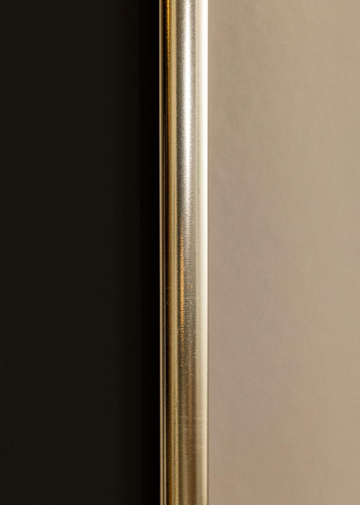 Moldura Alumínio Brilhante Dourado 70x100 cm - Passe-partout Preto 62x85 cm