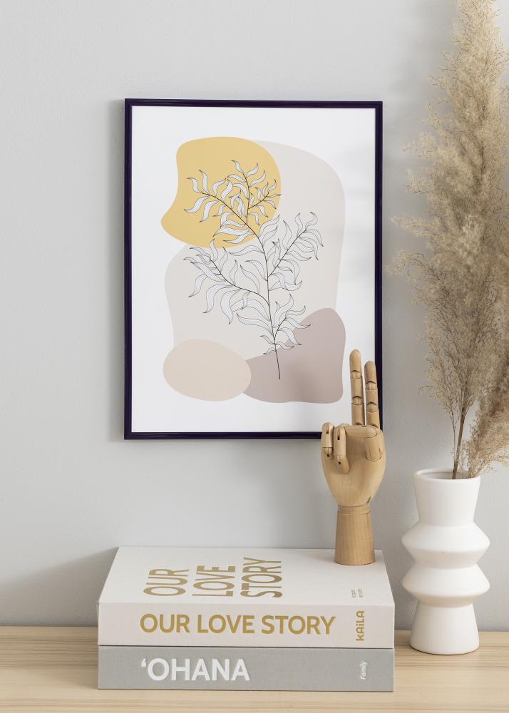 Moldura New Lifestyle Roxo-escuro 50x70 cm - Passe-partout Preto 16x24 inches