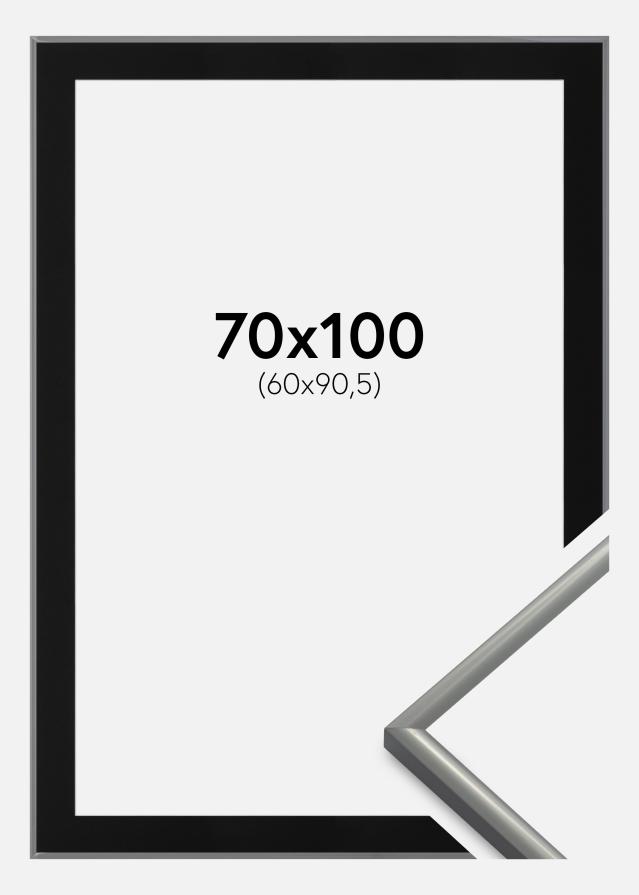 Moldura New Lifestyle Cinzento-claro 70x100 cm - Passe-partout Preto 61x91,5 cm