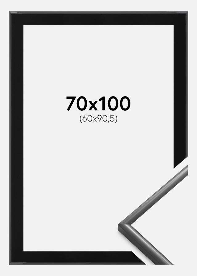 Moldura New Lifestyle Cinzento-escuro 70x100 cm - Passe-partout Preto 61x91,5 cm
