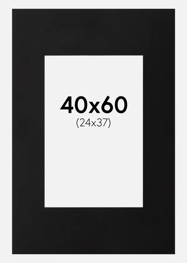 Passe-partout Preto (Bordo interior preto) 40x60 cm (24x37)