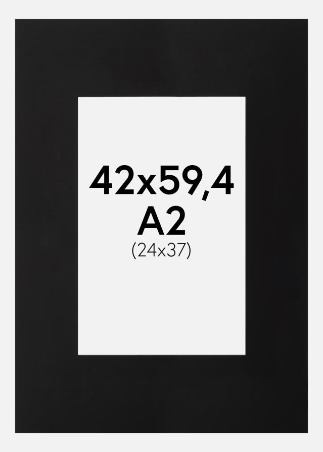 Passe-partout Preto (Bordo interior preto) 42x59 cm (24x37)