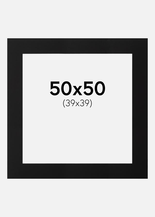 Passe-partout Preto (Bordo interior preto) 50x50 cm (39x39)