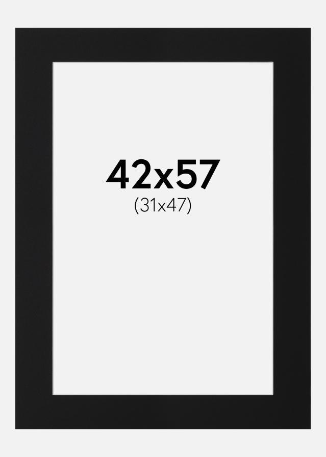 Passe-partout Preto Padrão (Bordo interior branco) 42x57 cm (31x47)