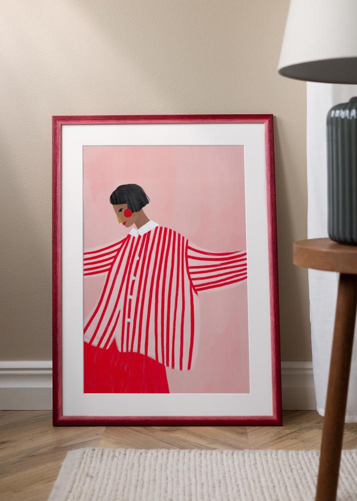 Moldura Cornwall Vidro acrílico Vermelho escuro 30x30 cm